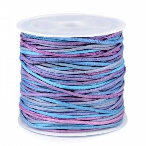 Pamutzsinór 1 mm szivárványos/Levendulalila/