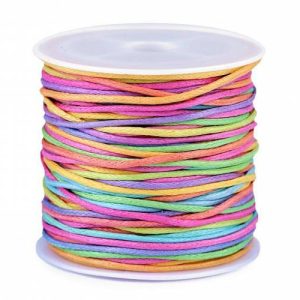 Pamutzsinór 1 mm szivárványos/Rózsaszín szivárvány/