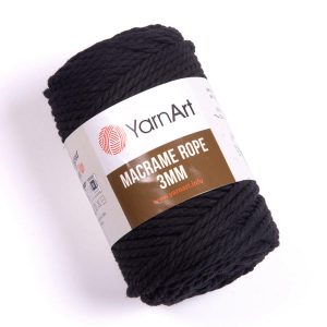 YarnArt 3 mm Sodrott fonal (kifésülhető) /Fekete/750