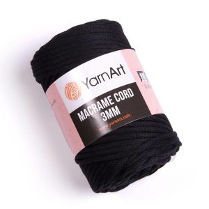 YarnArt Zsinórfonal 3 mm /Fekete/750