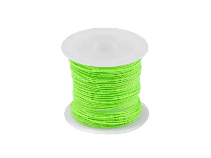 PES madzag fonott Ø1 mm viaszos/Neon zöld/