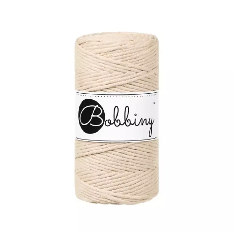 Bobbiny Makramé fonal 3 mm/Warm Beige/
