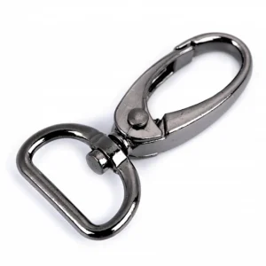 Fém karabiner ovális /20  mm/ Fekete-nikkel