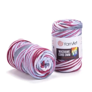 YarnArt zsinórfonal 3 mm /VR Bordó szinátmenetes/917