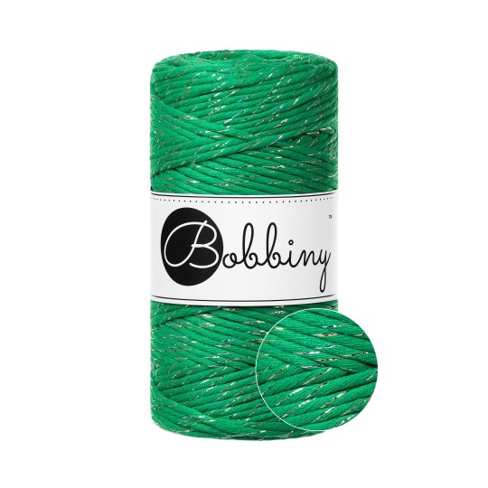 Bobbiny kifésülhető makramé fonal 3 mm - SHINY JADE GREEN